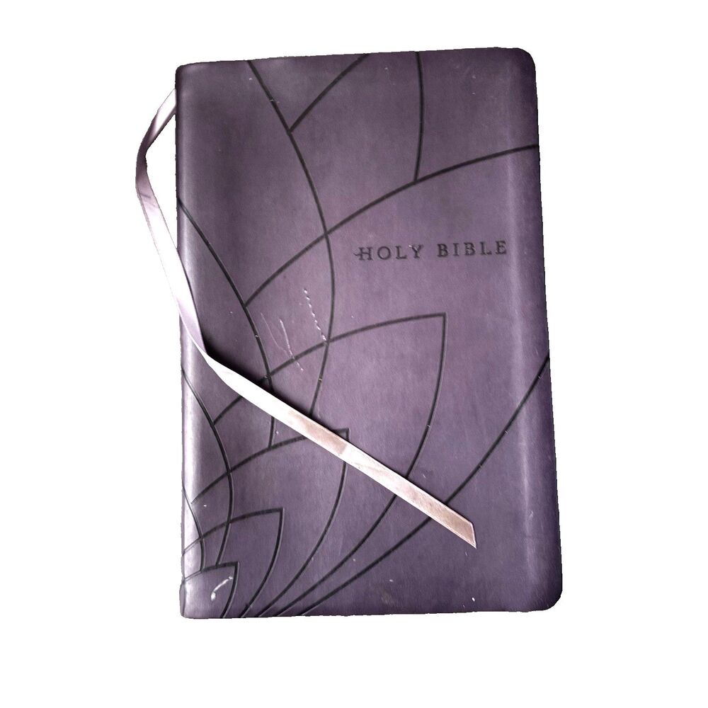 Holy Bible Purple Genuine Leather NLT Red Letter Gift & Award Editions
